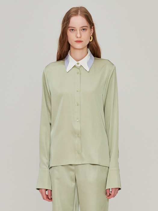 Collar Point Blouse_Olive