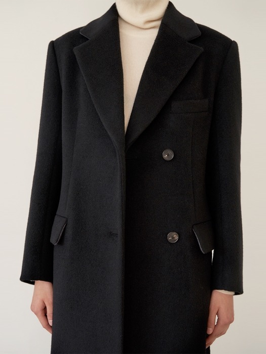 MAGO Masculine Tailored Belted Coat_Black(CASHMERE)
