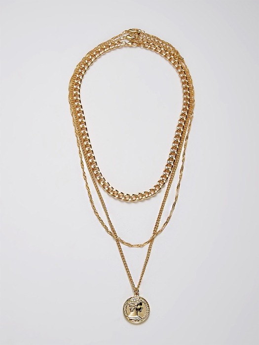 big coin 3 set chain necklace