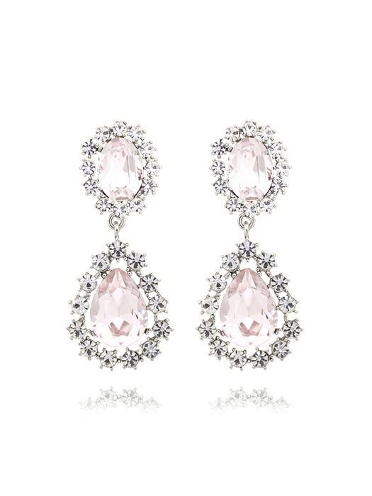 Double Color Crystal `drop` Earrings