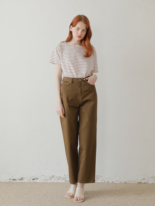 20SS COTTON WIDE PANTS /BROWN