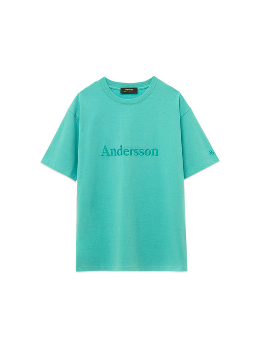 UNISEX ANDERSSON SIGNATURE EMBROIDERY T-SHIRT atb211u(NEW BLUE)
