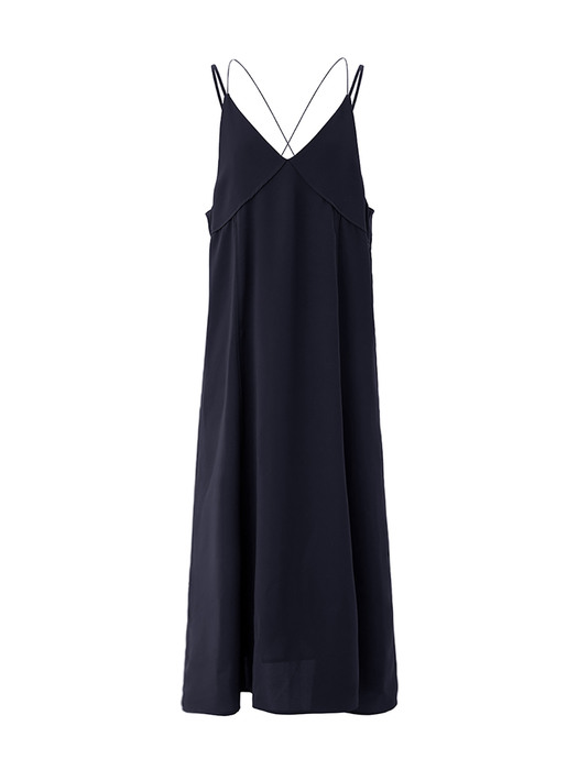 Back point layered dress - Navy