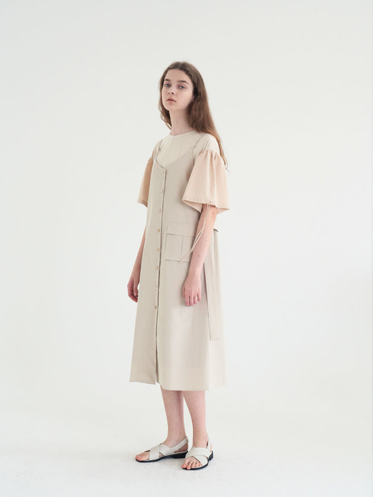 20 SUMMER_Beige Pocket Slip Dress