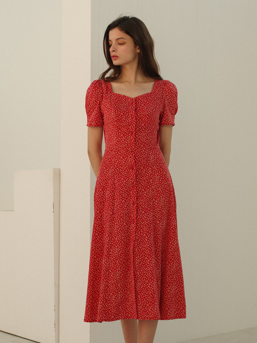 RED DARIA DRESS (레드 다리아 원피스)