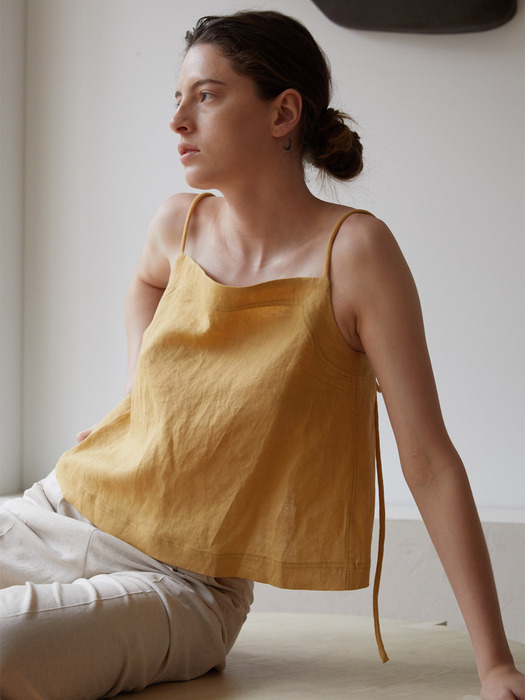 JADE LINEN TOP (MUSTARD)