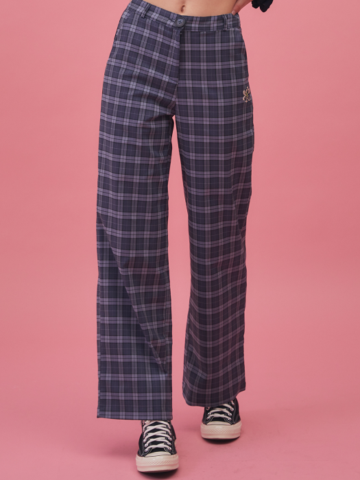 GR CHECK PANTS(NAVY)