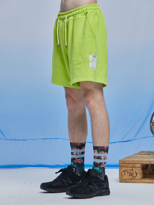 Classic Label Heavy Zurry Shorts - Lime