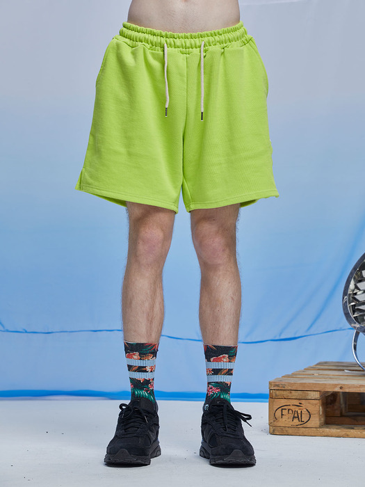 Classic Label Heavy Zurry Shorts - Lime