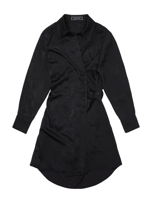 Shirt Wrap Dress in Black_VW0AO2510