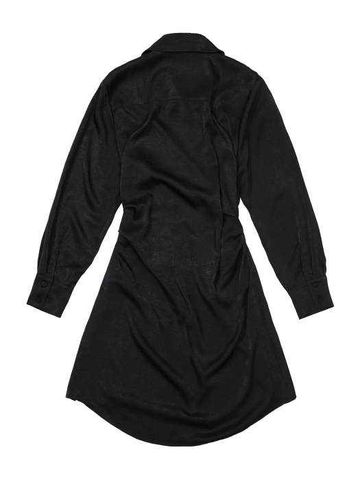 Shirt Wrap Dress in Black_VW0AO2510