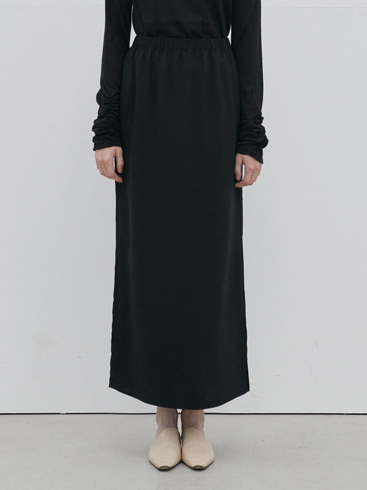 deep slit bandding skirt (black)