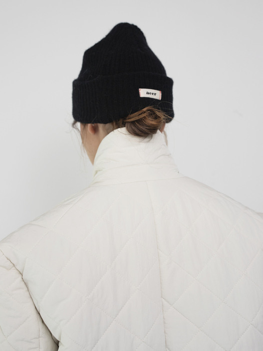 Beanie Logo Lambs Nocturnal Black / Cream Washed