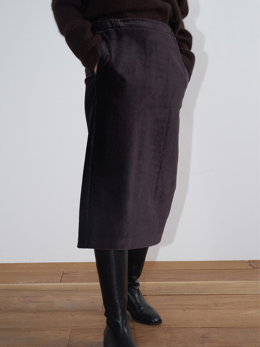  Velvet skirt(brown)