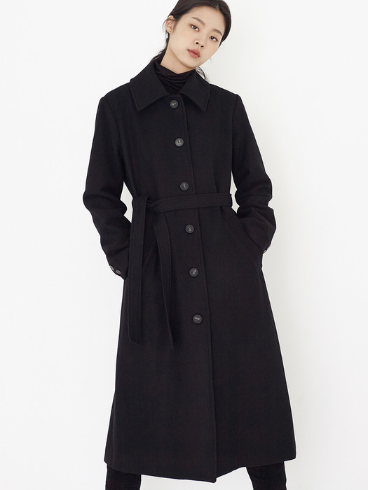 [리퍼브] WOOL MAXI SINGLE COAT (W) BLACK