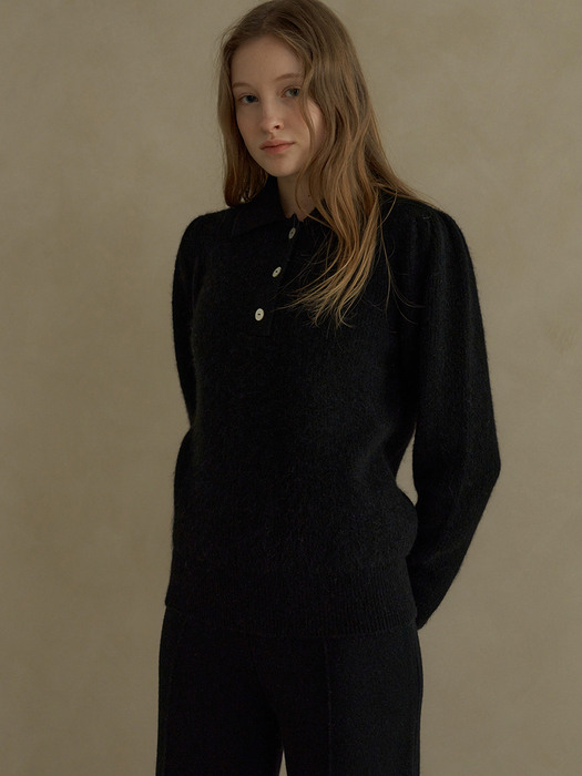 alpaca collar knit (black)