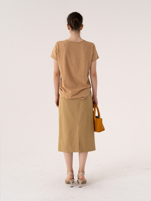 SS21 Straight Midi Skirt From Japan (COSMO) Cinnamon