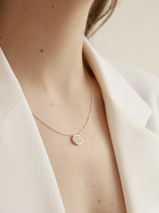 Tiny Stone Necklace - Moonstone