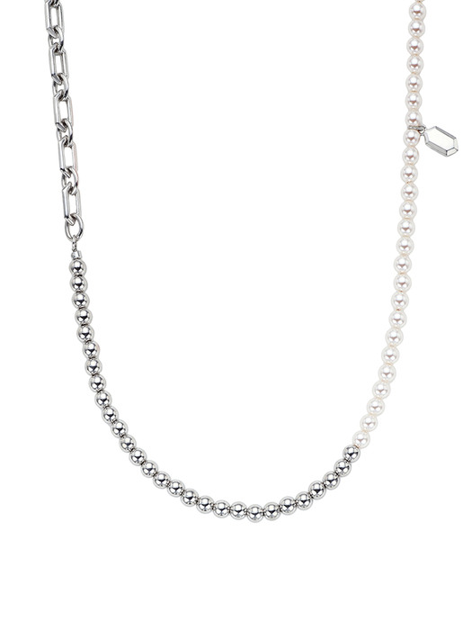 V Pearl Mix Chain Necklace_CVN00620