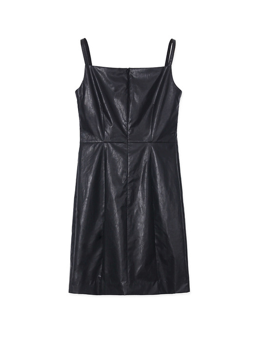FAUX LEATHER ONEPIECE BLACK