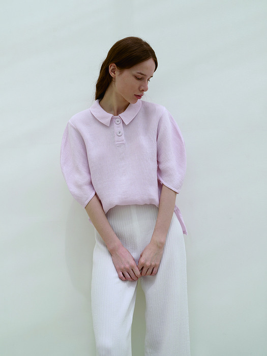Light Pink Pleated Matisse Blouse