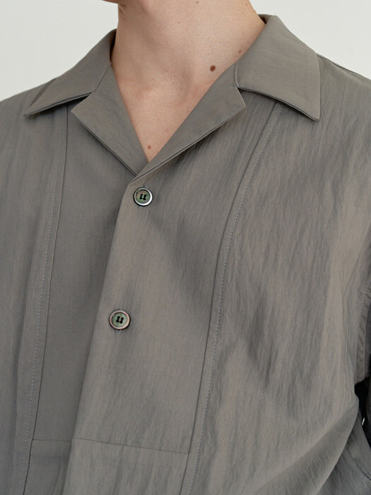 lapel half hidden shirts (grey)