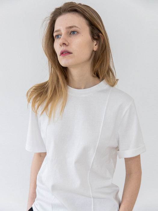 Line Pointed T-shirts-Off White