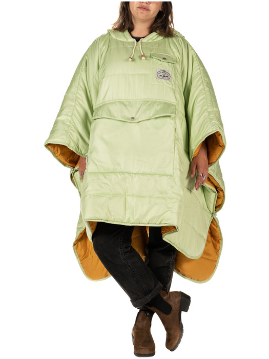 REVERSIBLE CAMP PONCHO / CUCUMBER & TEA