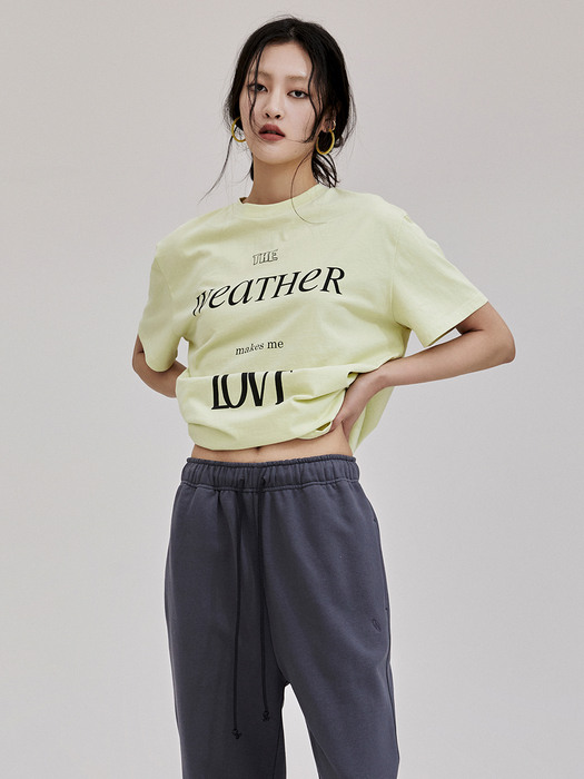 Weather Printed T-Shirt - Lime