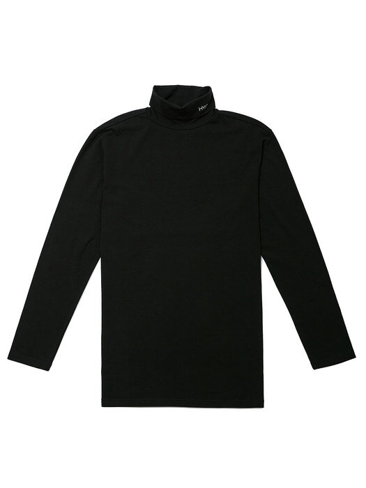 [UNISEX] 터틀넥 로고 티셔츠 블랙