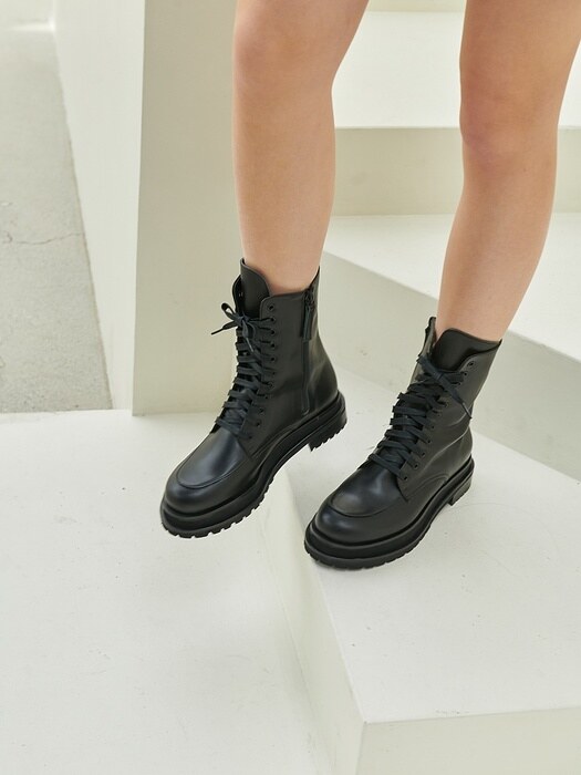 lace up walker ankle boots black