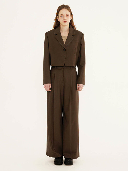 Wide-leg Wool-blend Pants in Brown VW1AL110-93