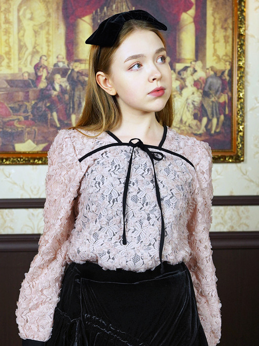 flower lace blouse pink