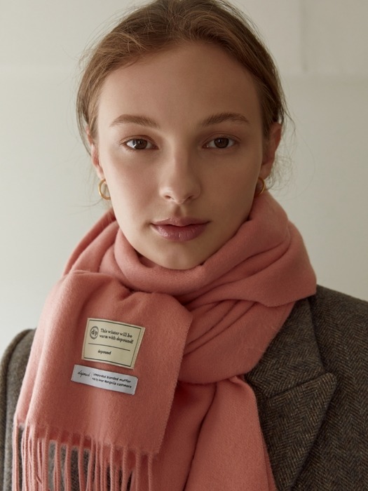 cashmere wool blended muffler (coral pink)