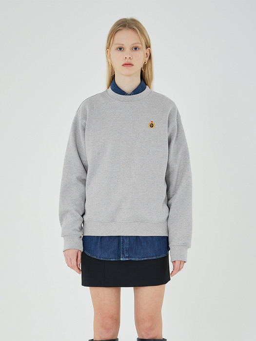 MARITHE CREST SMALL LOGO SWEATSHIRT heather gray