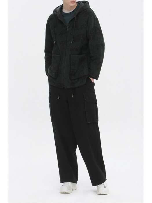 [black label] printed fleece reversible jumper_CLUAW21714KHX