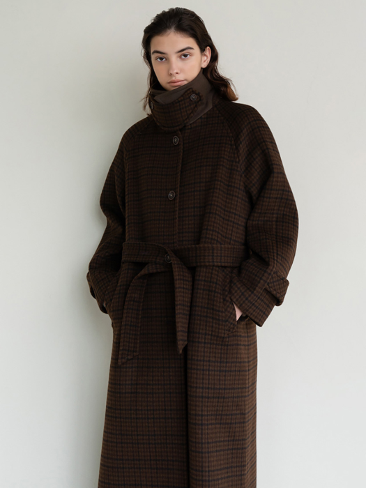 CHECK BALMACAAN SINGLE COAT (BROWN CHECK)