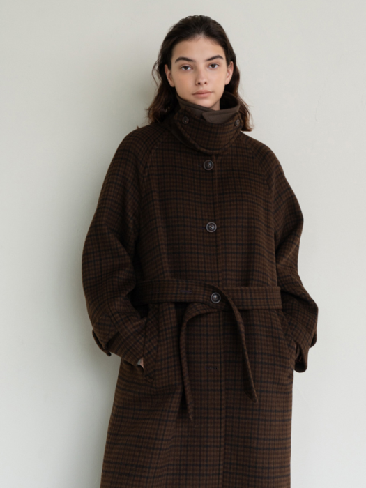 CHECK BALMACAAN SINGLE COAT (BROWN CHECK)