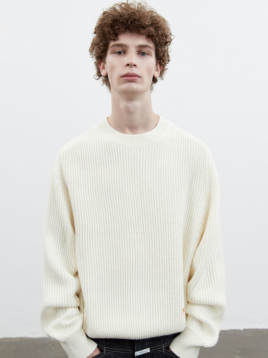 MOCK NECK KNIT ivory