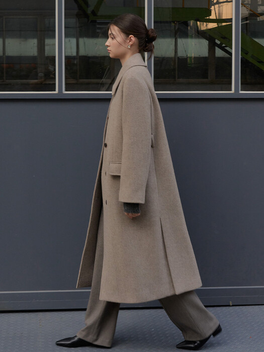 21 Winter_Melange Beige Basic Single Coat