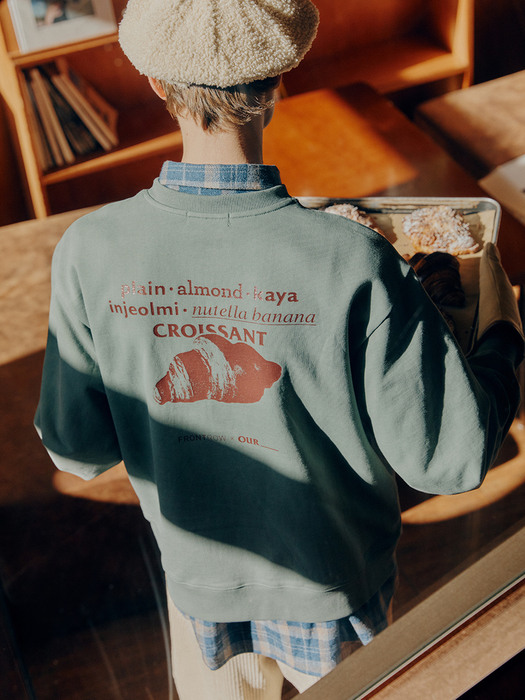 [X OUR Bakery][COTTON USA] Croissant Sweatshirt SET (2장세트)