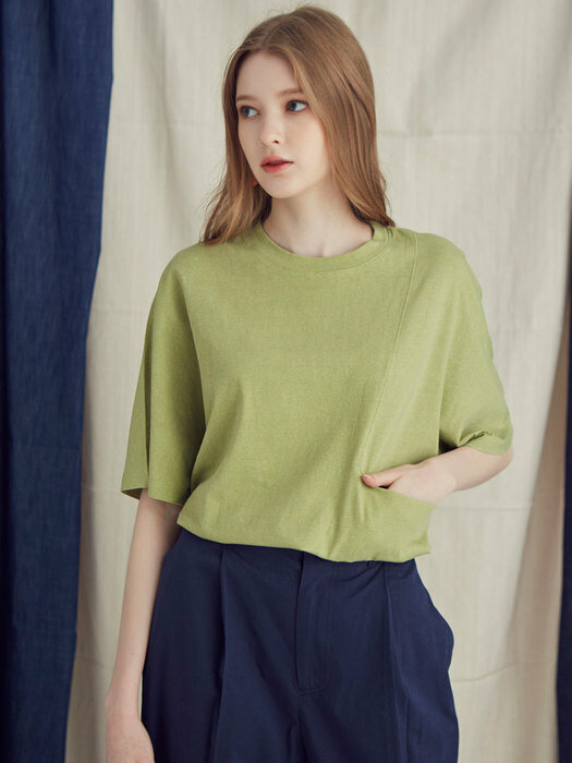 pigment dolman pocket T-shirts_olivegreen