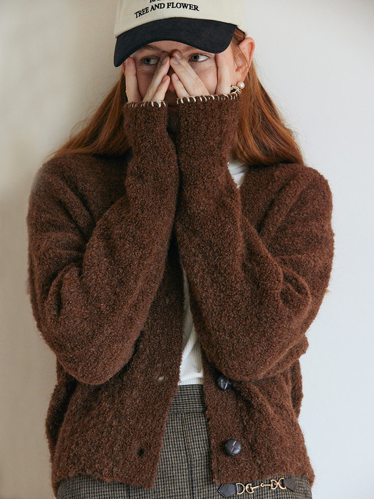 Alpaca V-Neck Knit Cardigan_BR