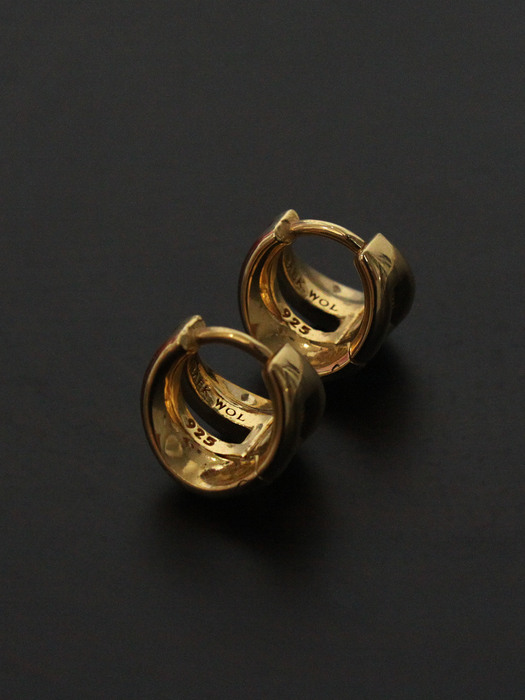 Oval Surface Onetouch Earrings