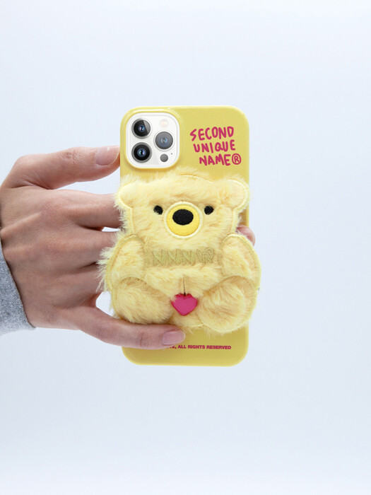 SUN CASE PATCH FUR BEAR LEMON YELLOW