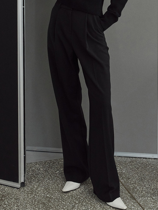 OU775 maxi wide slacks (black)