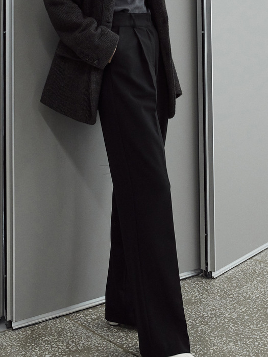 OU775 maxi wide slacks (black)