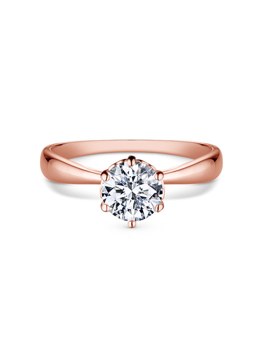 solitaire round heart ring(rose gold)