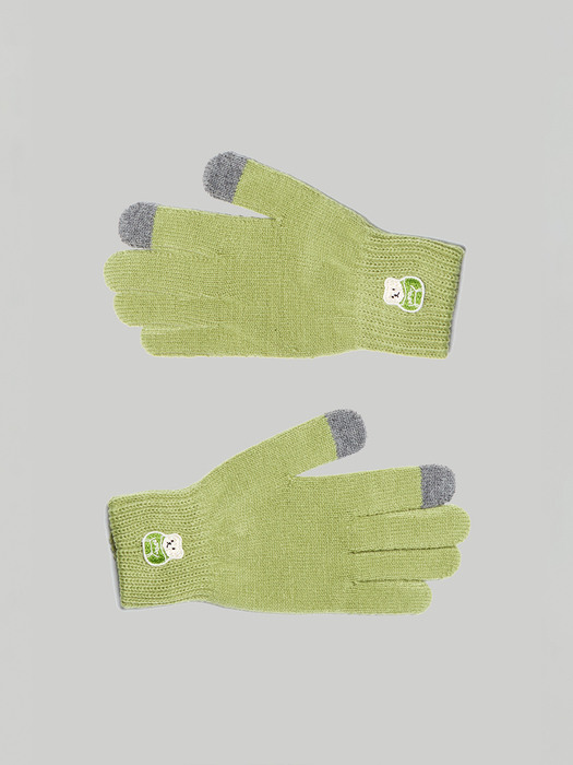 Bear Patch Gloves_Greenery