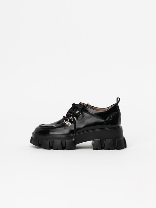 Bottera Lugsole Lace-up Loafers in Textured Black